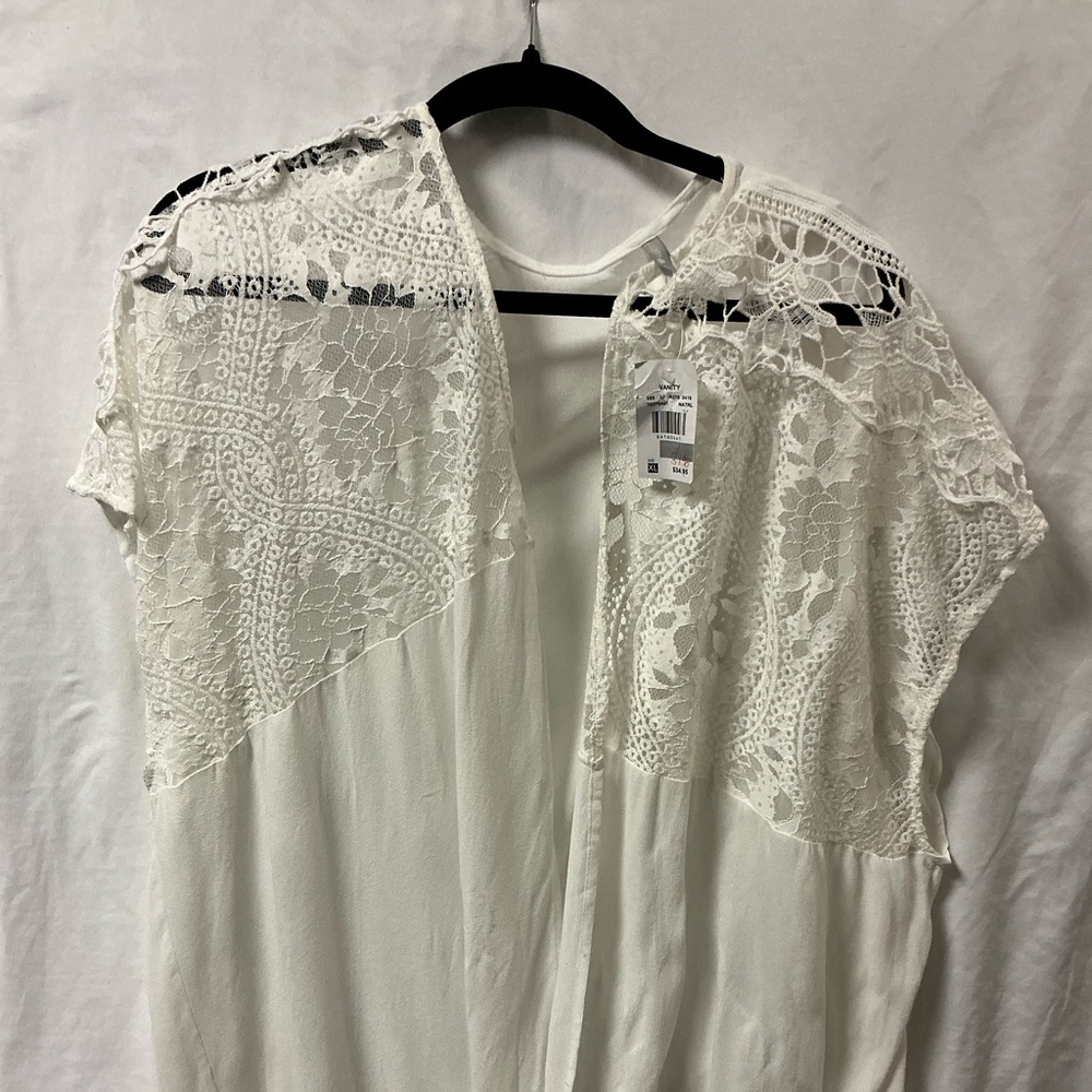 Vanity White Lace Coverup Swim Kimono